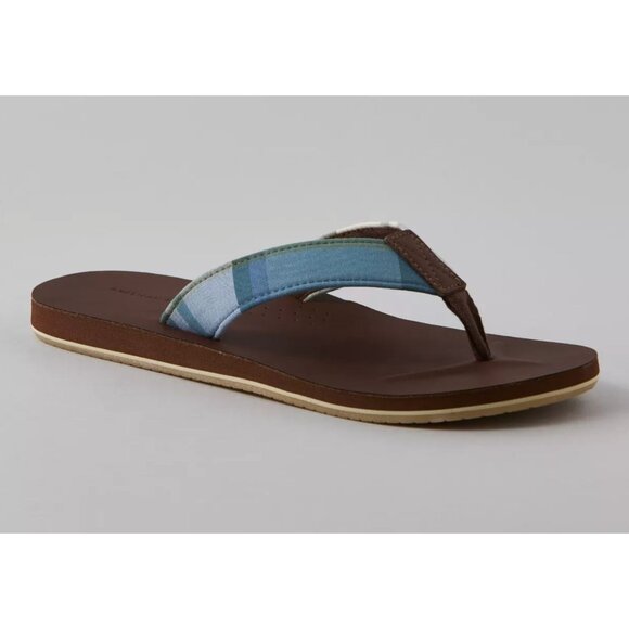 American Eagle Other - American Eagle Men's Brown Flip-Flops W/ Striped Straps Size 9 New W/ Tags